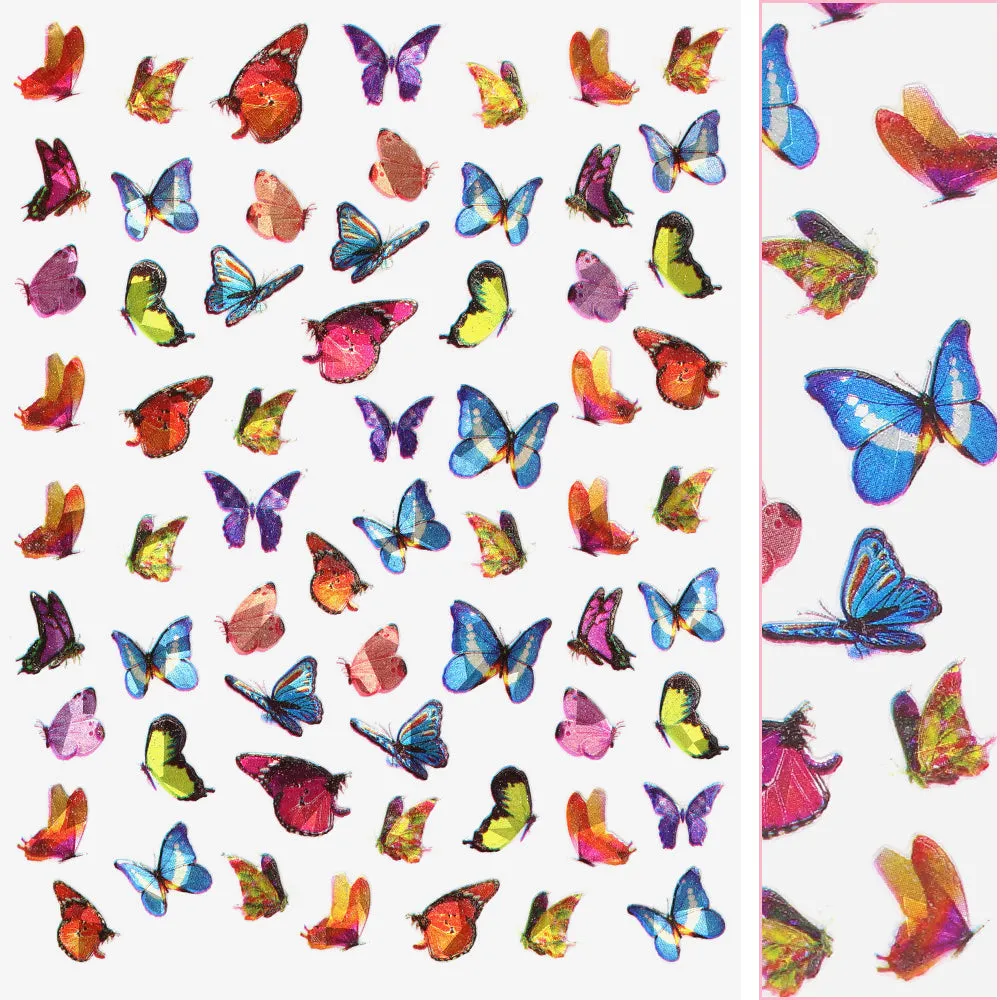 Holographic Butterfly Nail Art Sticker / Vibrant