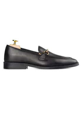 Horsebit Buckle Loafer - Solid Black Leather (Flexi-Sole)