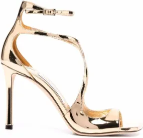 Jimmy Choo Azia metallic-effect sandals Yellow