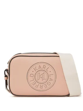 Karl Lagerfeld K/Circle perforated-logo crossbody bag - Pink