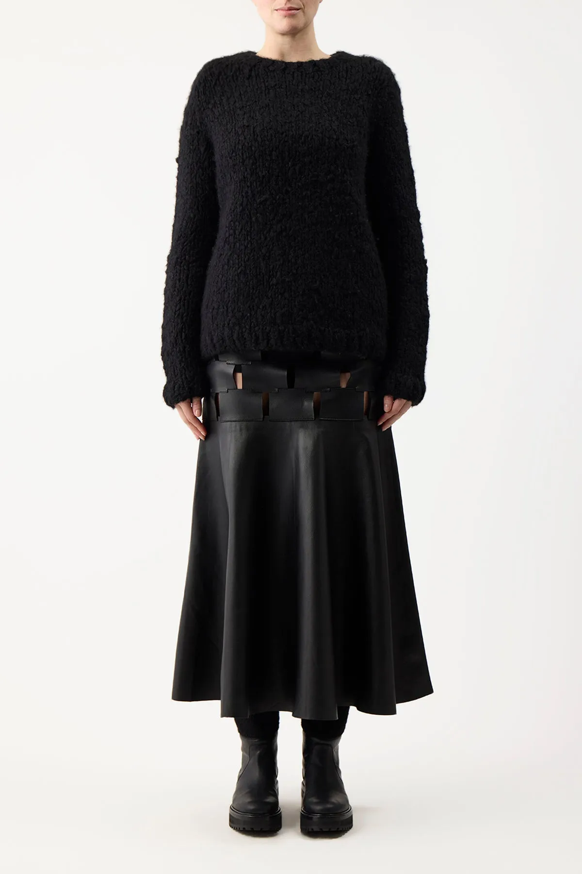 Lawrence Knit Sweater in Black Welfat Cashmere