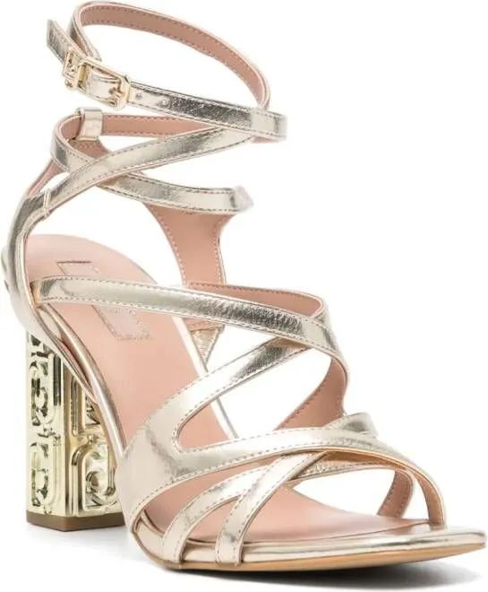 LIU JO 10mm metallic leather sandals Gold