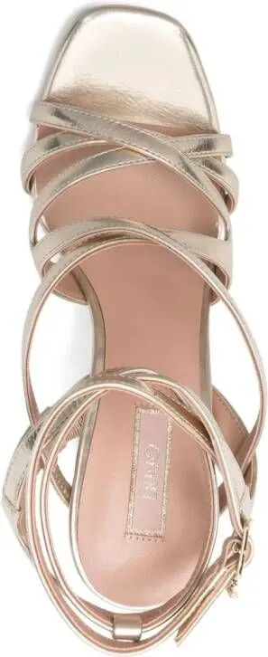 LIU JO 10mm metallic leather sandals Gold