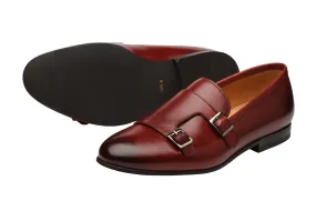 LOW HEEL PLAIN VAMP DOUBLE MONK LOAFER–OX