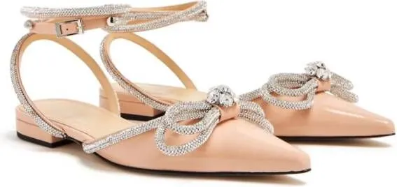 MACH & MACH Double Bow flat sandals Pink