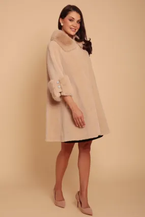 'Marilyn' Wool Swing Coat in Cammello