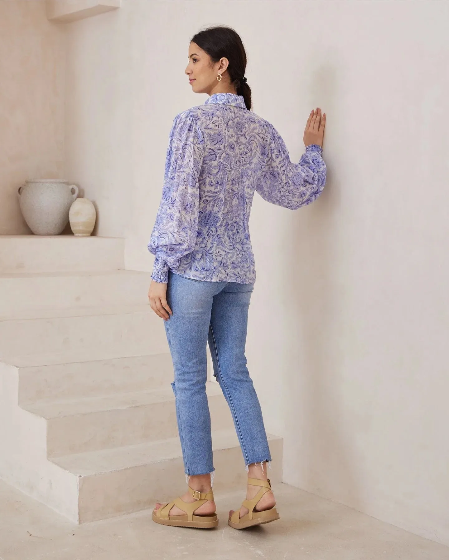 Maya Bohemian Blouse - Lavender Hues