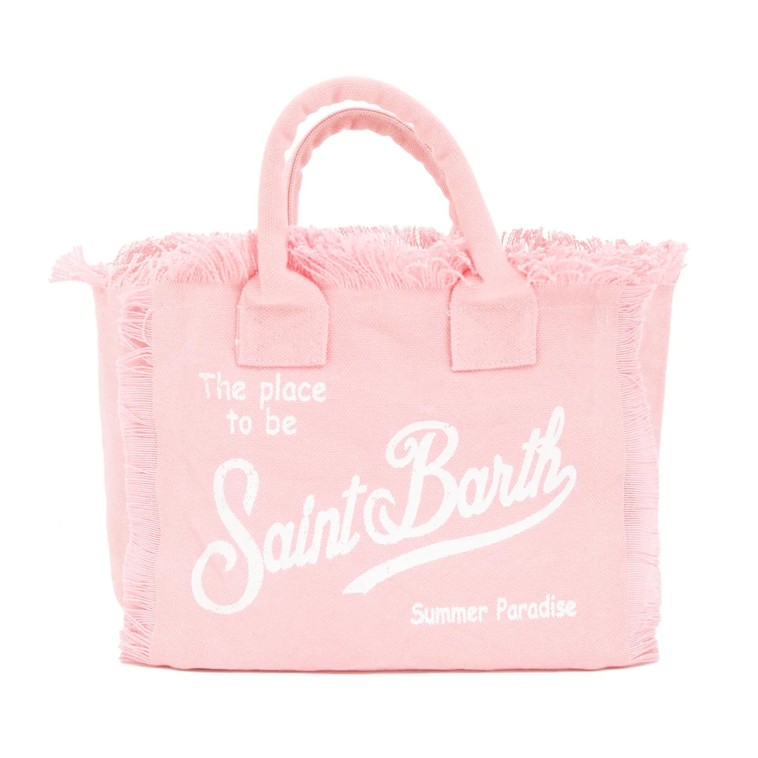 Mc2 Saint Barth Pink Mini Colette Handbag With White Logos