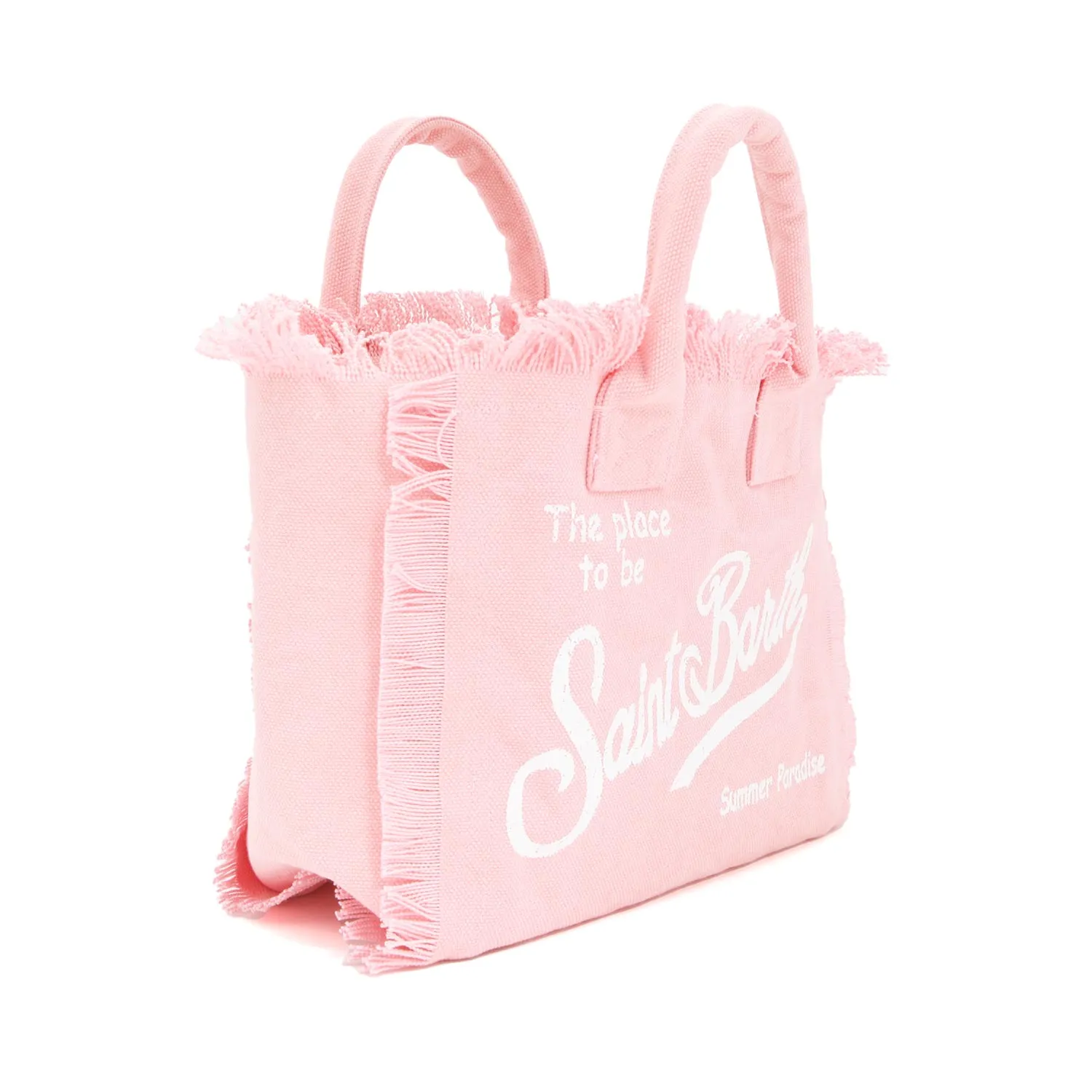 Mc2 Saint Barth Pink Mini Colette Handbag With White Logos