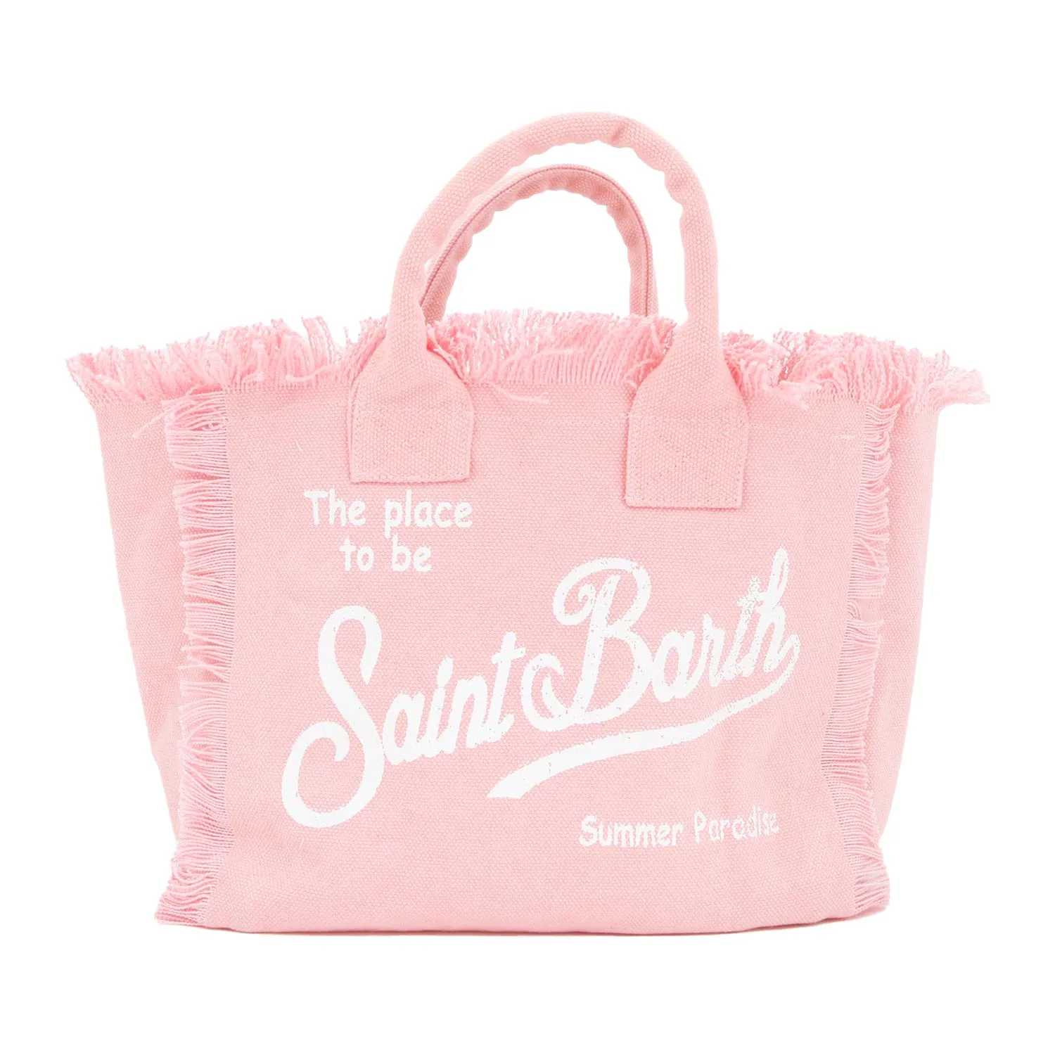 Mc2 Saint Barth Pink Mini Colette Handbag With White Logos