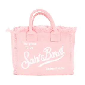 Mc2 Saint Barth Pink Mini Colette Handbag With White Logos