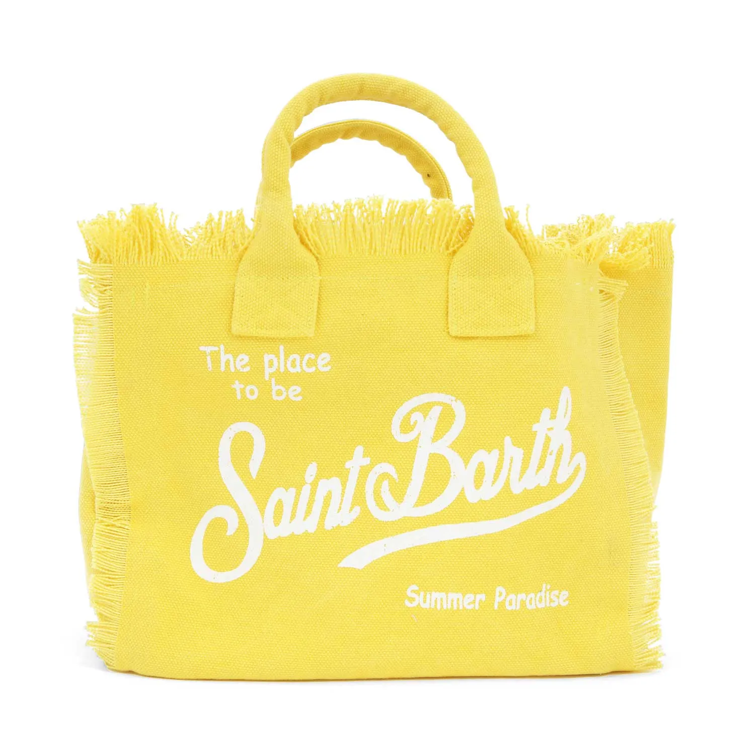 Mc2 Saint Barth Yellow Colette Handbag With White Logos