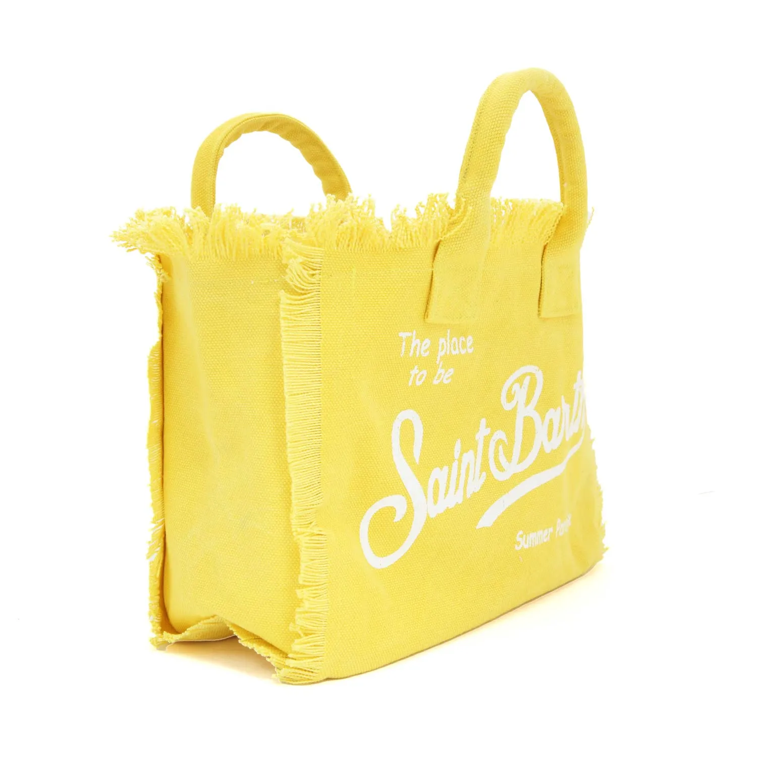 Mc2 Saint Barth Yellow Colette Handbag With White Logos