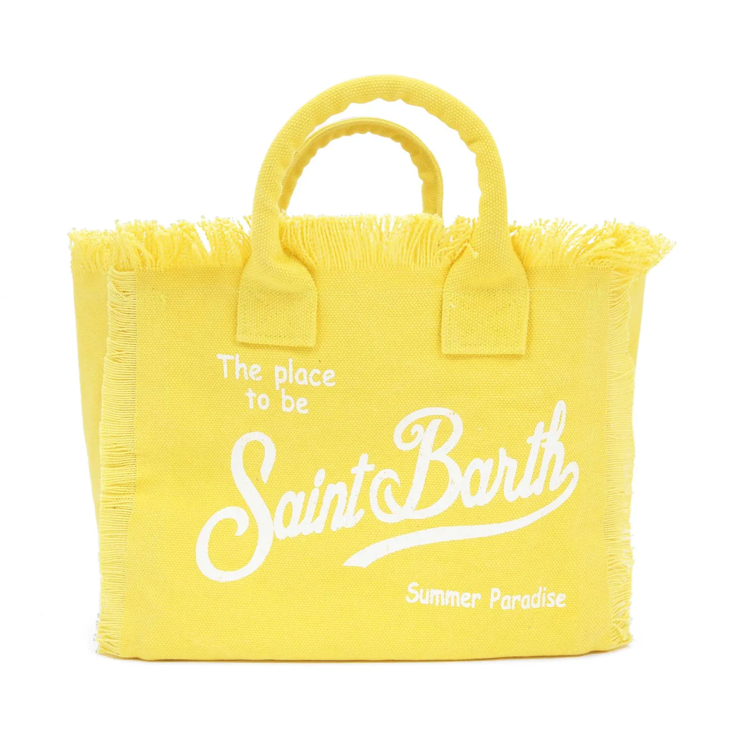 Mc2 Saint Barth Yellow Colette Handbag With White Logos