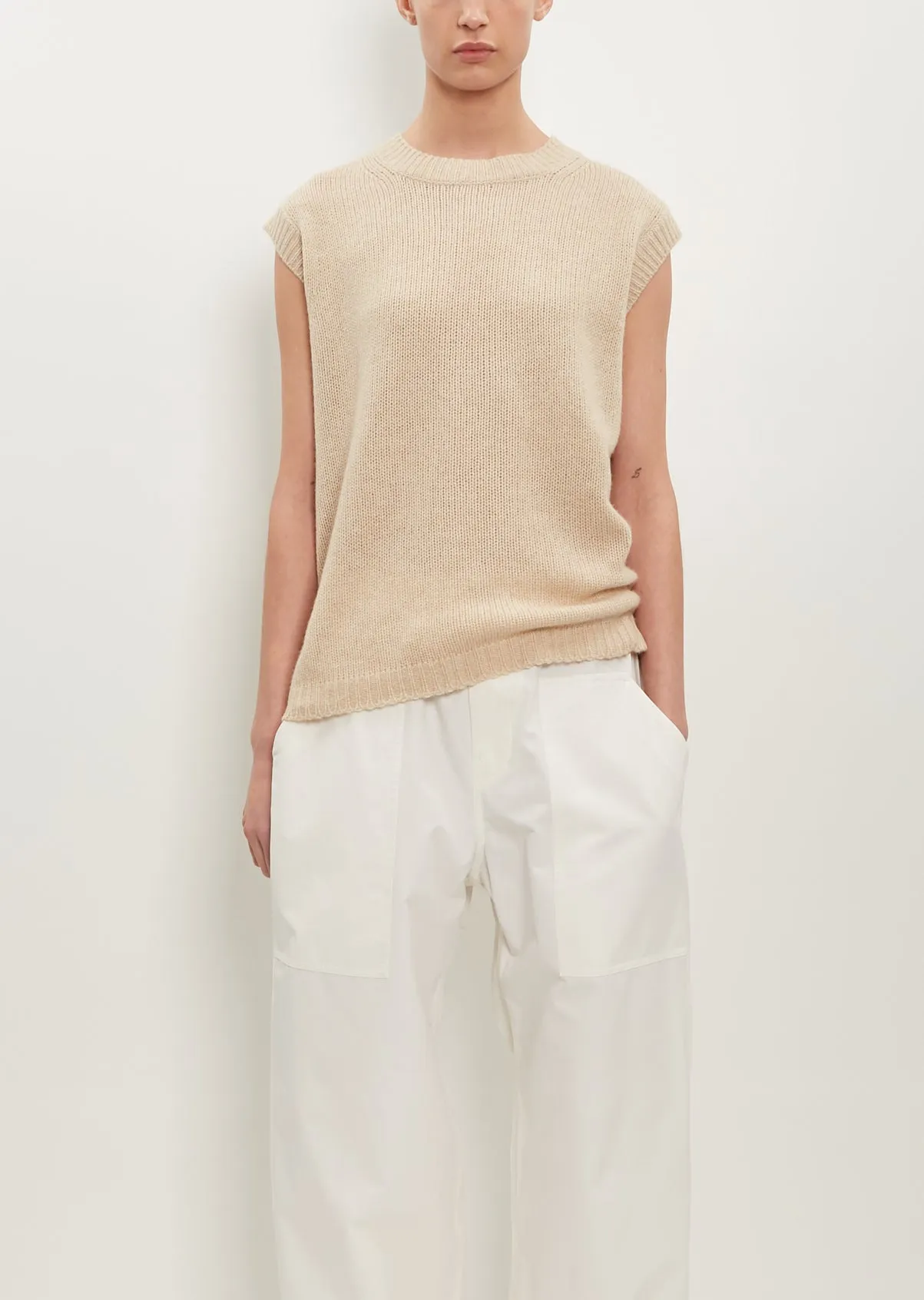 Mine Sleeveless Wool-Cashmere Sweater — Sahara