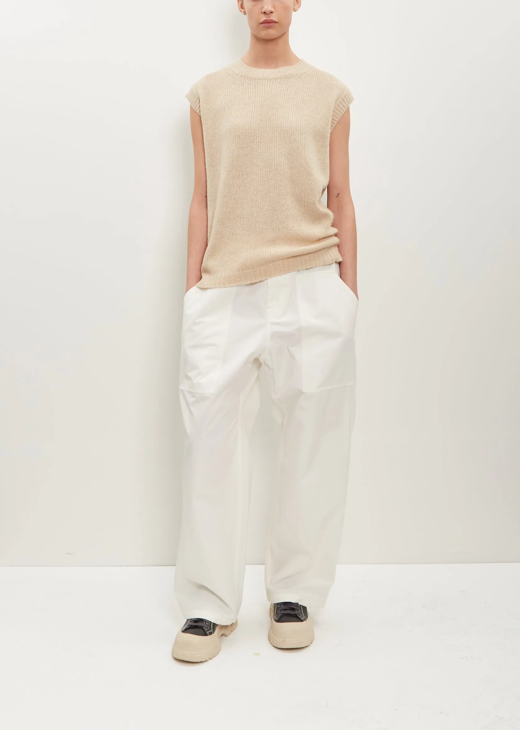 Mine Sleeveless Wool-Cashmere Sweater — Sahara