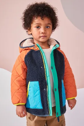 Multi Quilted Borg Coat (3mths-7yrs)