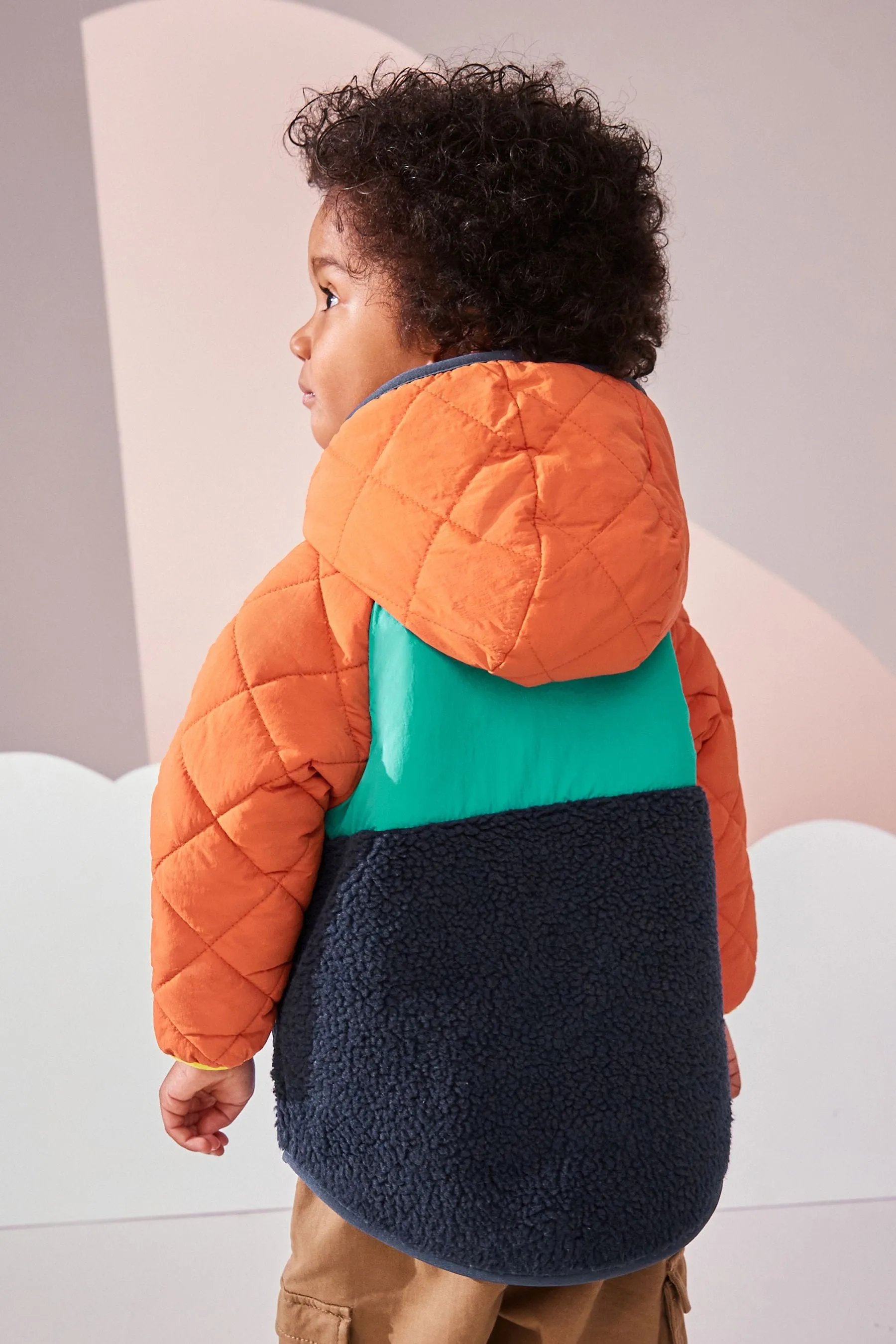 Multi Quilted Borg Coat (3mths-7yrs)