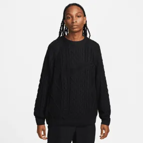 Nike Sportswear Black Cable Knit Sweater