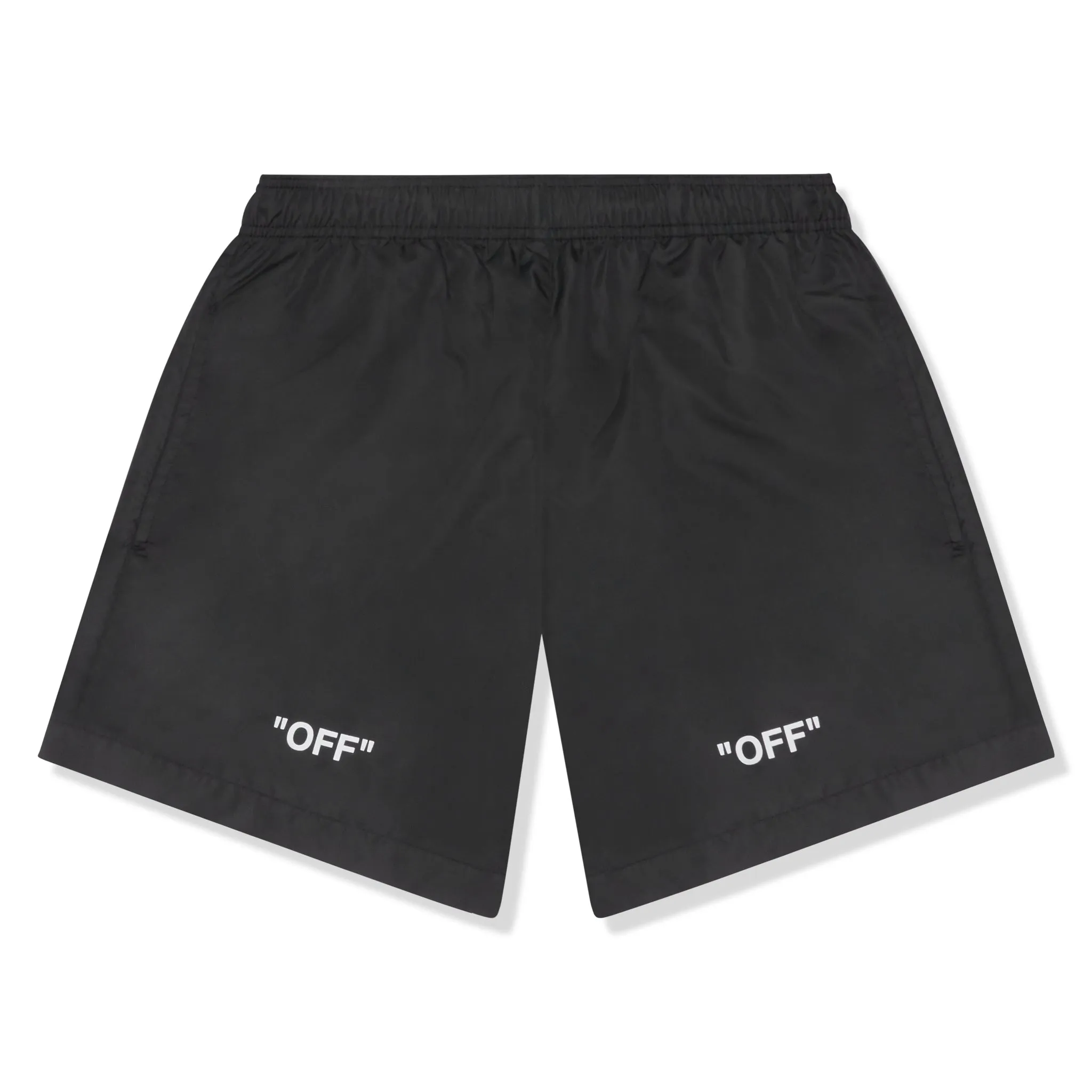 Off-White Logo Print Black Swim Shorts