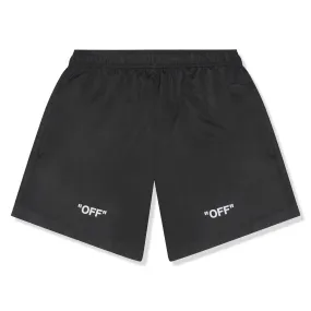 Off-White Logo Print Black Swim Shorts