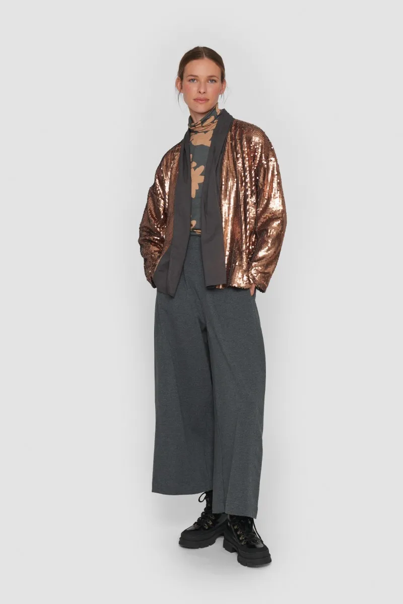 Oiled sequin jacket