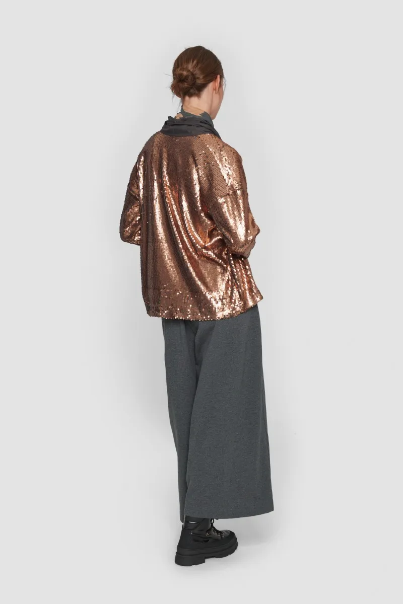 Oiled sequin jacket