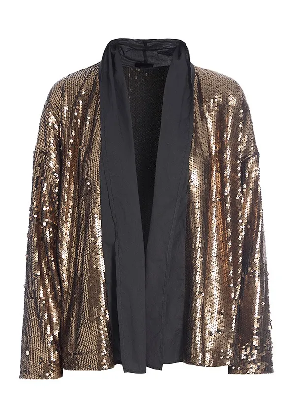 Oiled sequin jacket