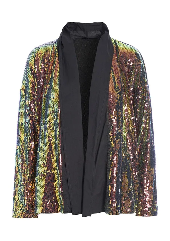 Oiled sequin jacket