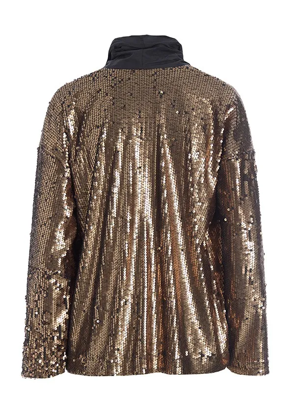 Oiled sequin jacket