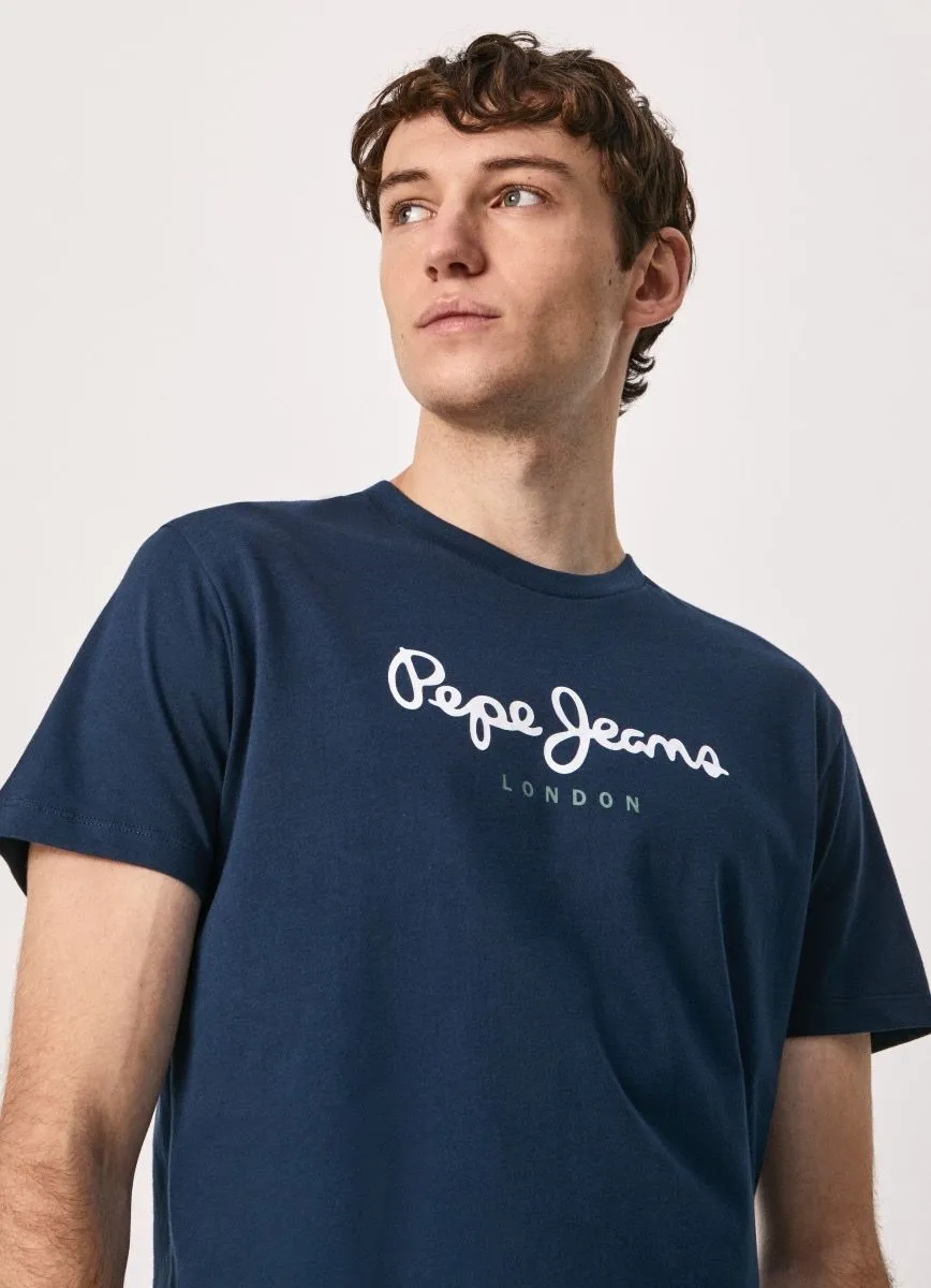 Pepe Jeans Eggo N Retro Logo T-Shirt Navy