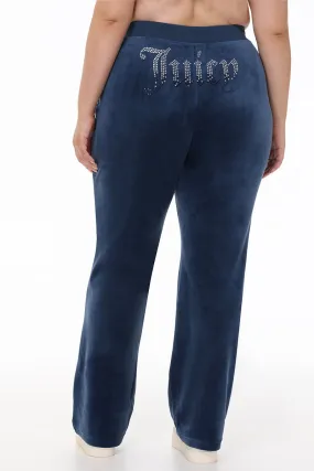 Plus-Size Ombre Big Bling Velour Track Pants