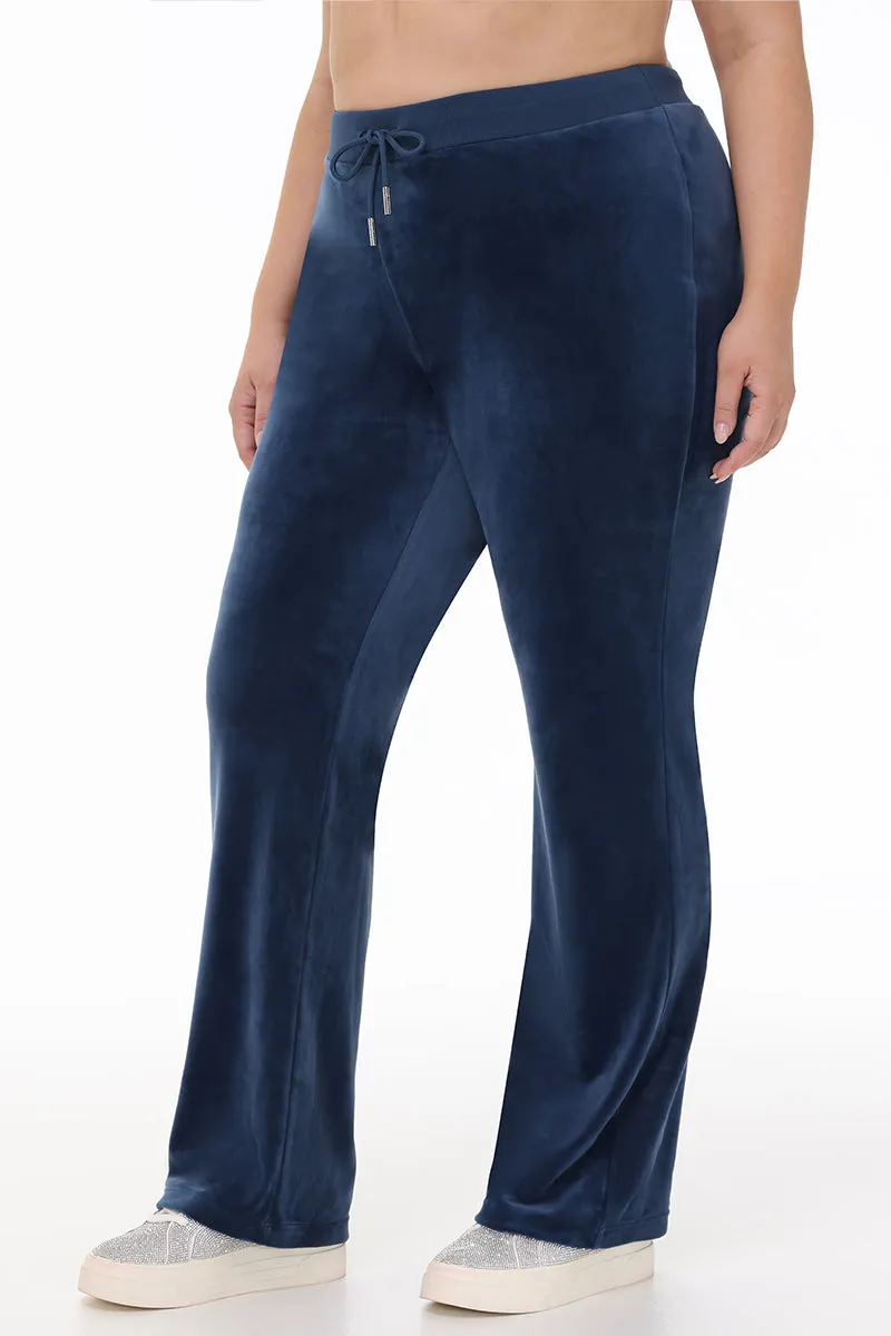 Plus-Size Ombre Big Bling Velour Track Pants