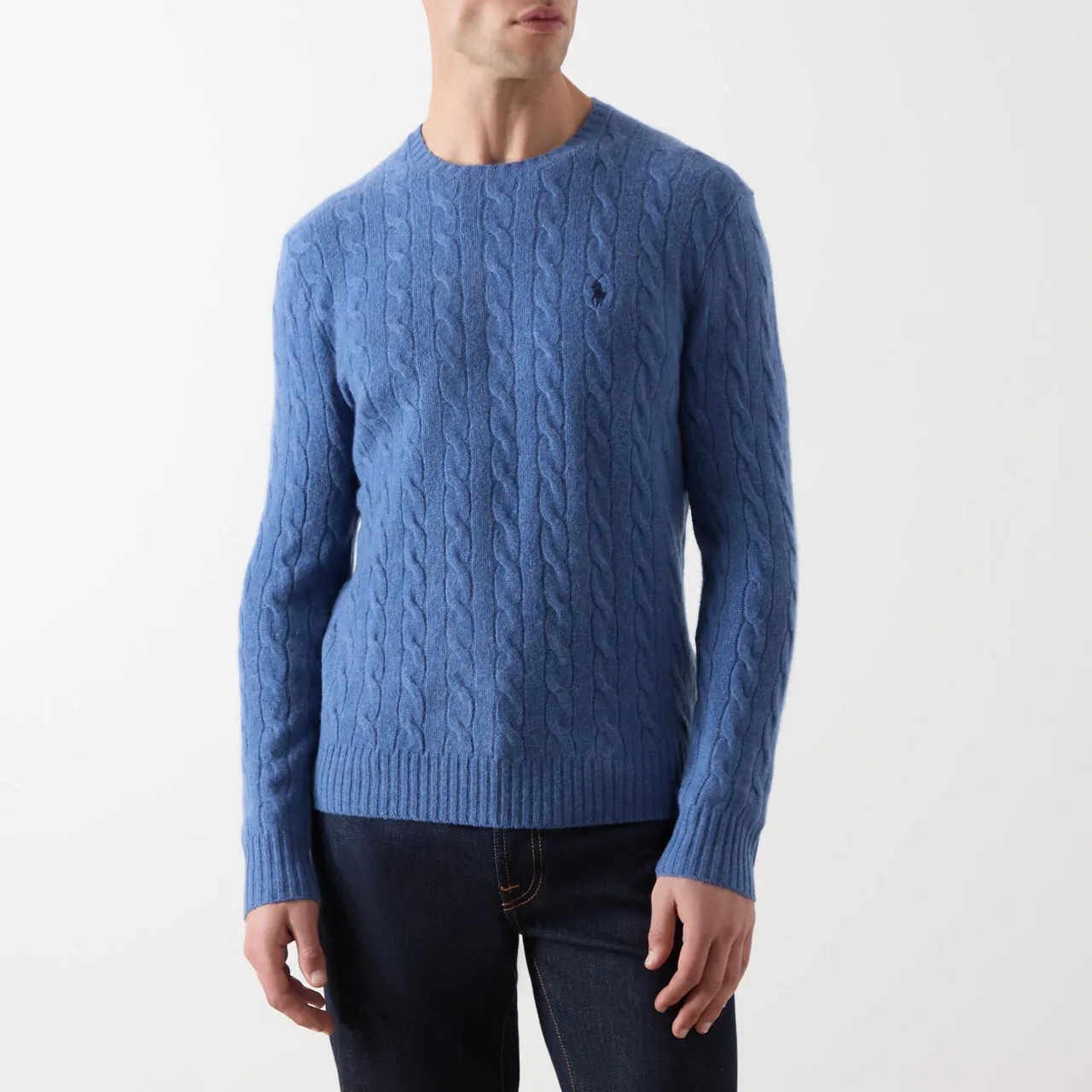 POLO RALPH LAUREN Cable-Knit Logo Sweater - Blue