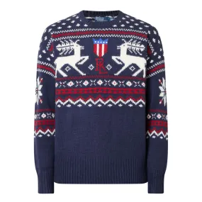 POLO RALPH LAUREN Reindeer Wool Sweater - Navy