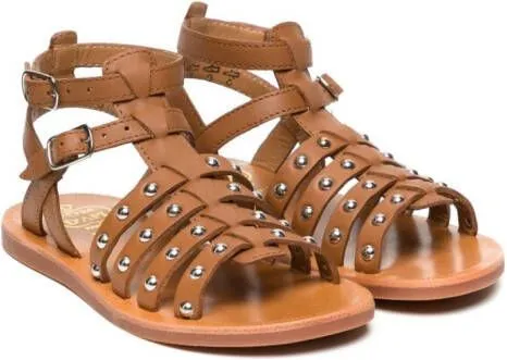 Pom D'api open-toe stud-embellished sandals Brown