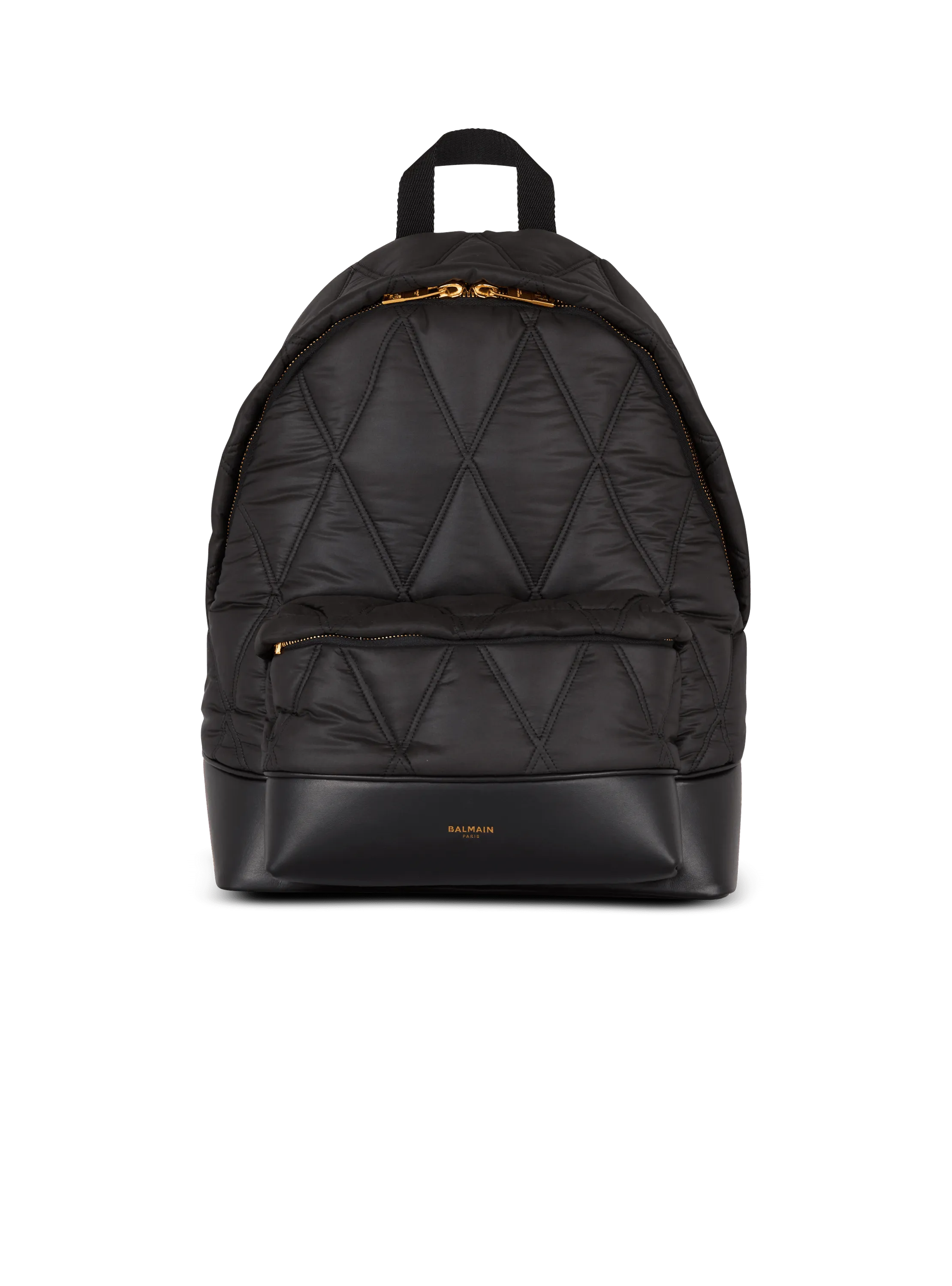 Quilted nylon backpack with diamond motif