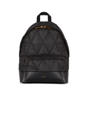 Quilted nylon backpack with diamond motif