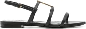 Saint Laurent Cassandra logo-plaque sandals Black