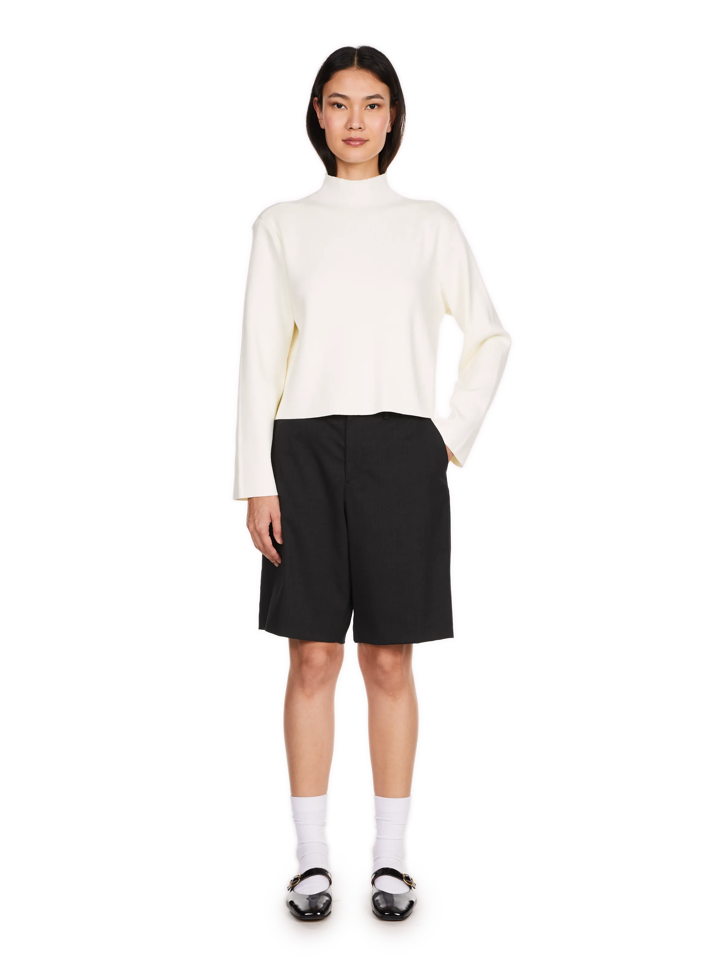 Saison 1865  Short high-neck sweater - Beige