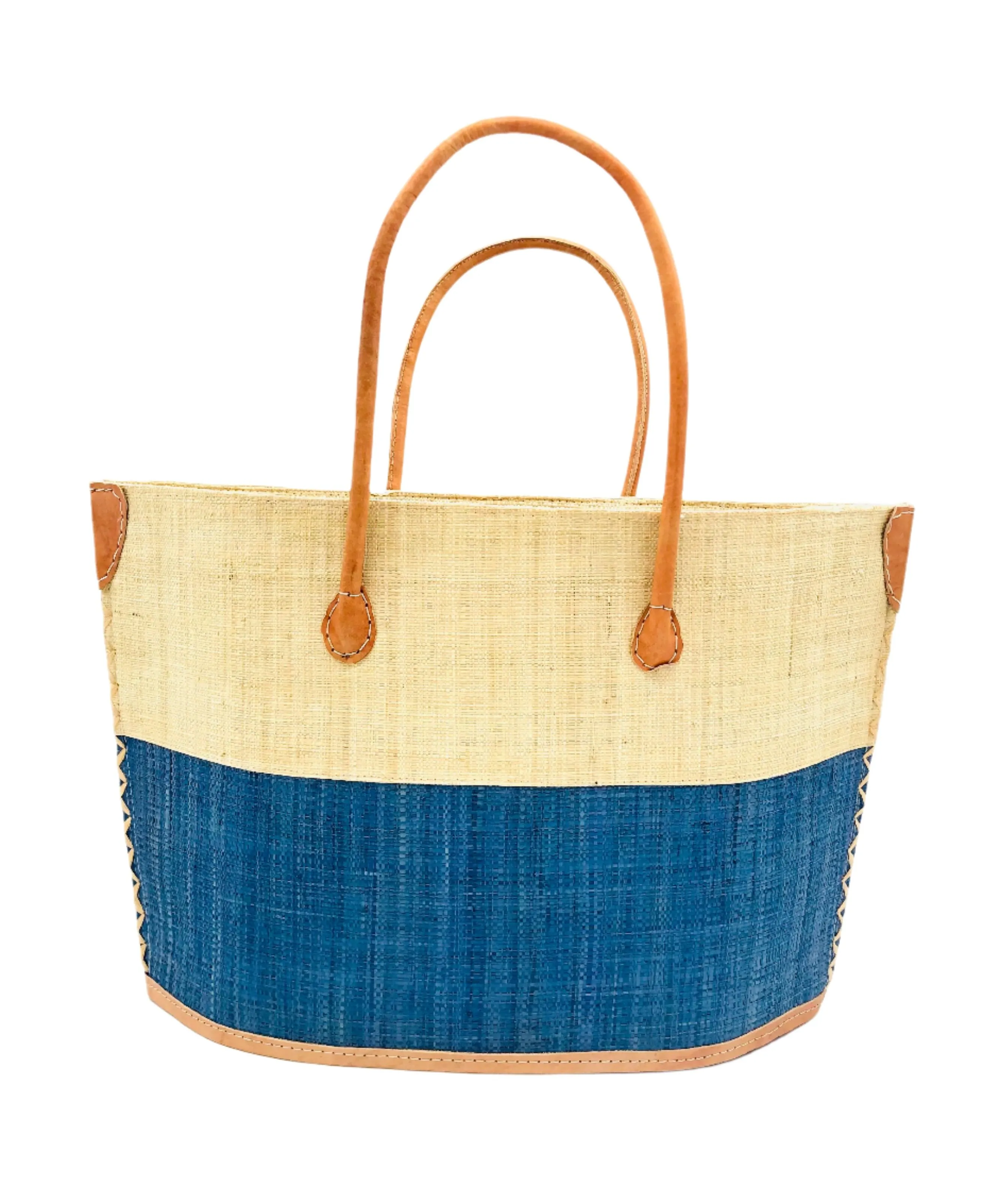 Santa Cruz Two Tone Small Straw Tote Bag