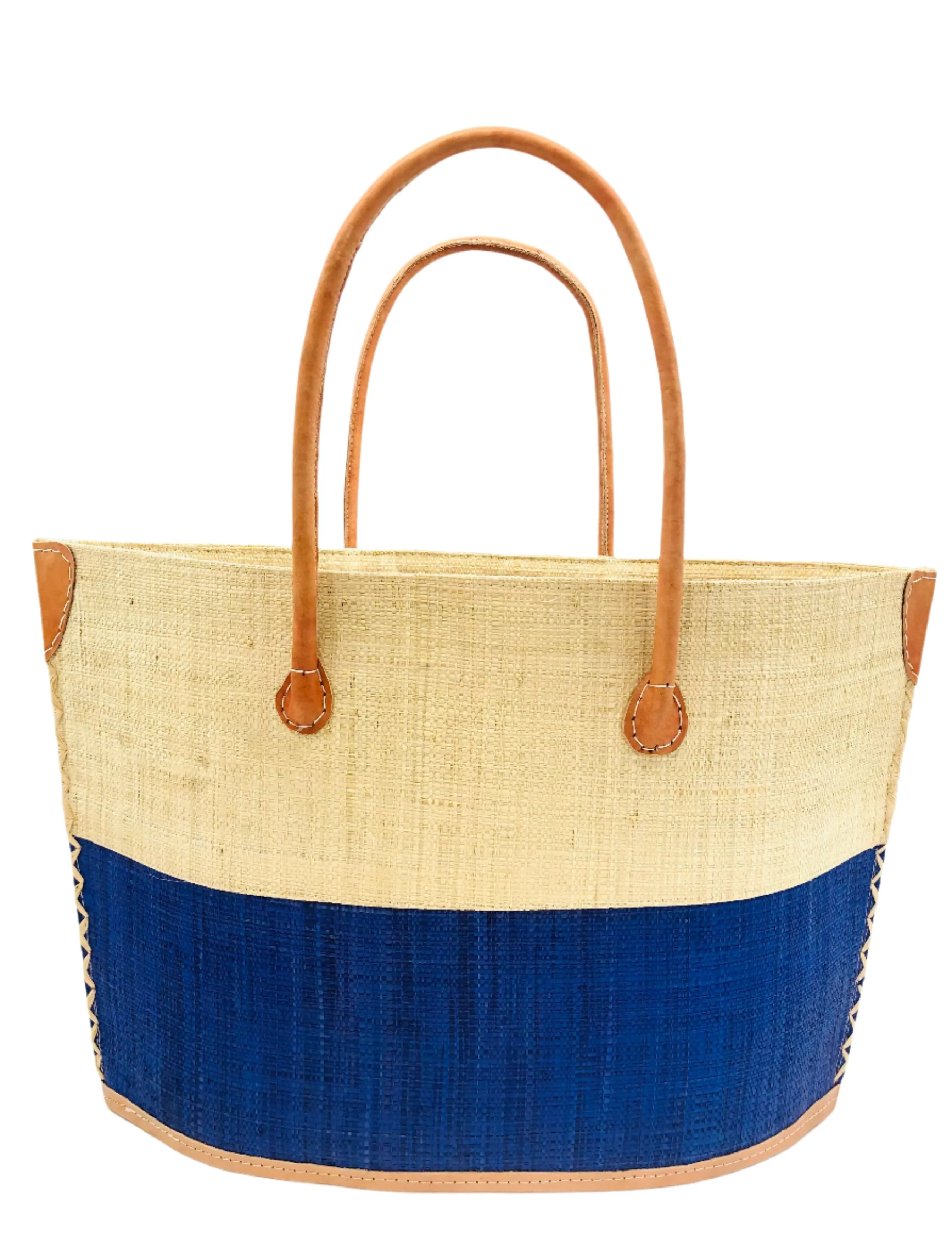 Santa Cruz Two Tone Small Straw Tote Bag