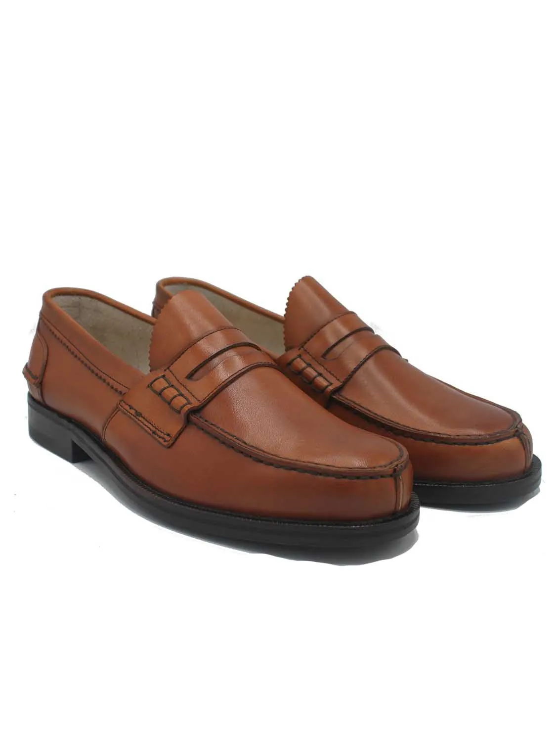 SAXONE OF SCOTLAND PENNY LOAFER PELLE CHESTNUT