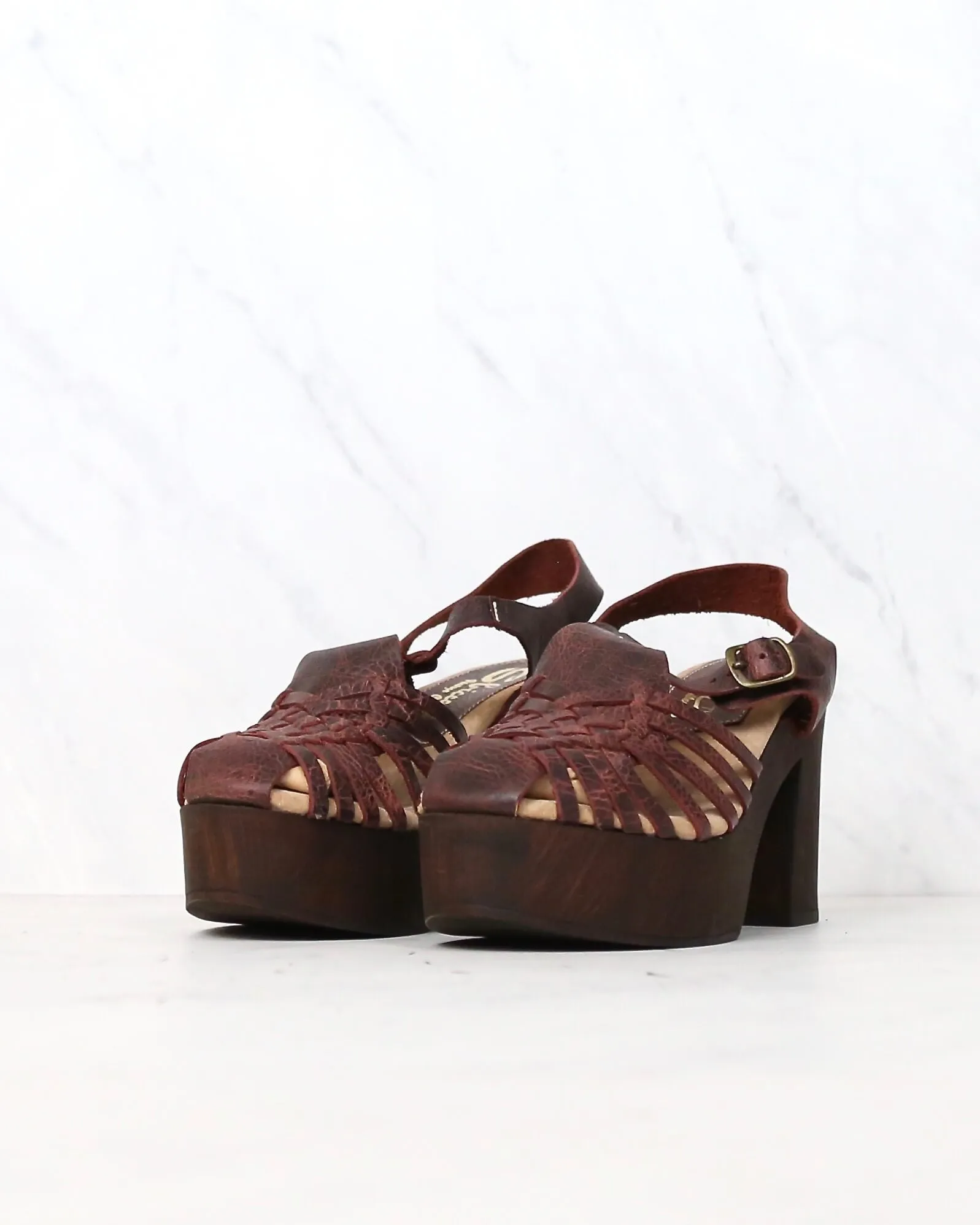 Sbicca - Women's Ultana Rust Leather Sandal With Heels