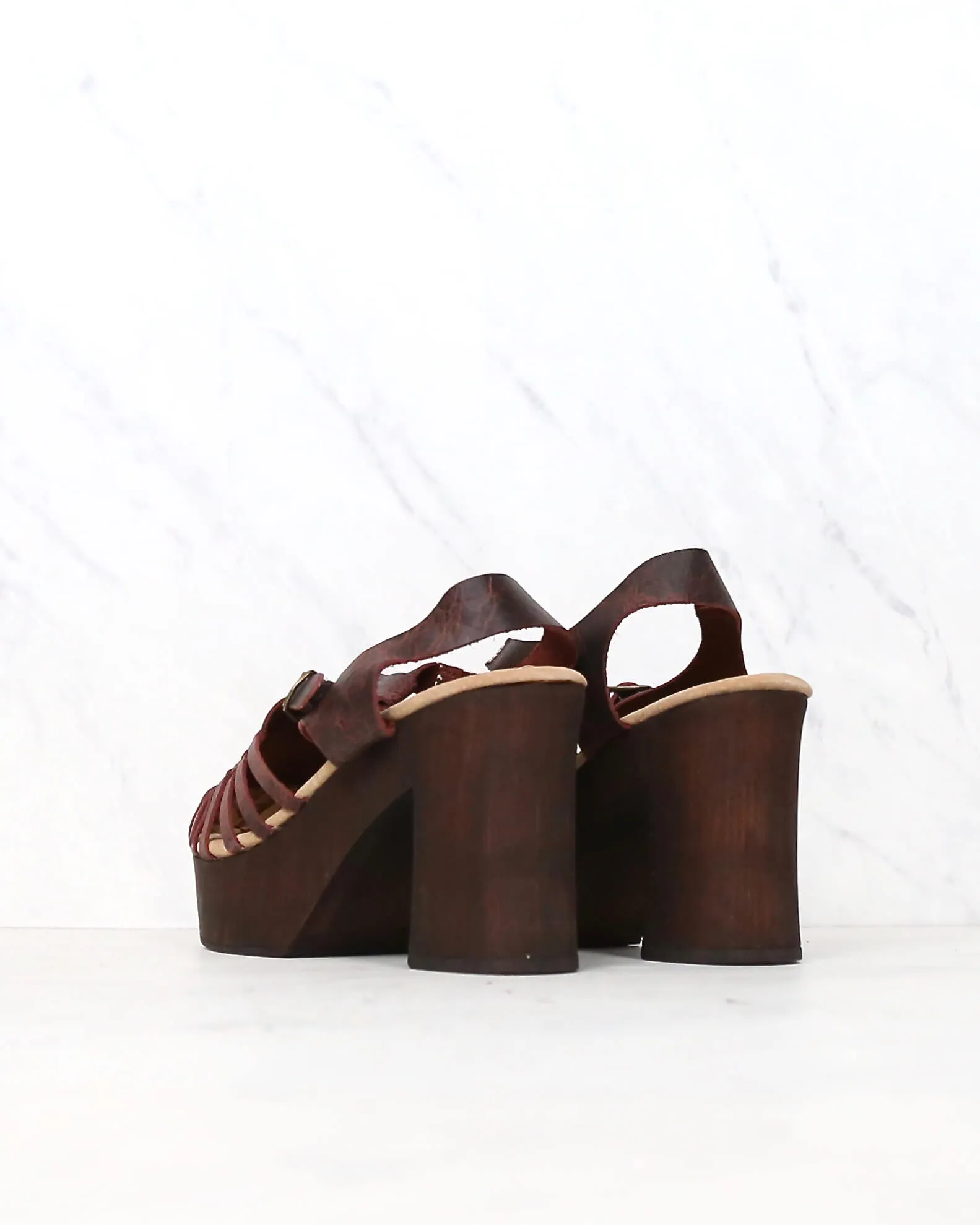 Sbicca - Women's Ultana Rust Leather Sandal With Heels