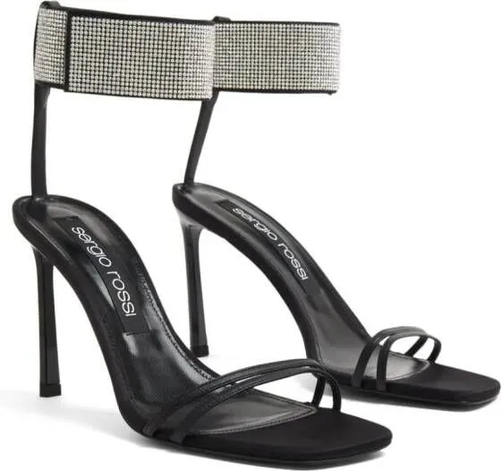 Sergio Rossi SR Paris rhinestone-embellished sandals Black