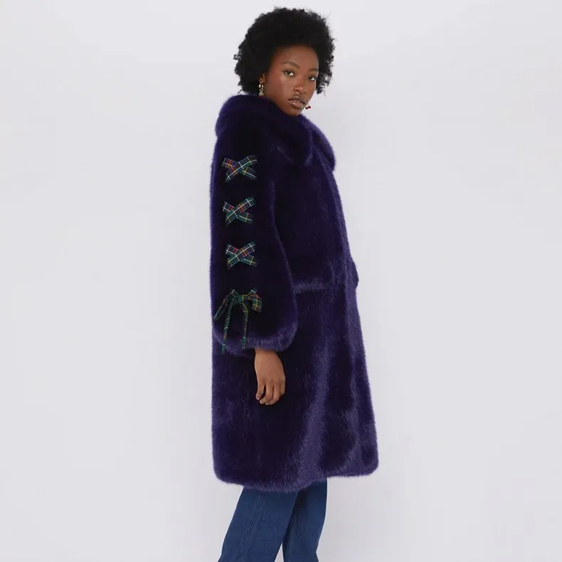 Shrimps Judy Faux Fur Coat (Navy/Navy)