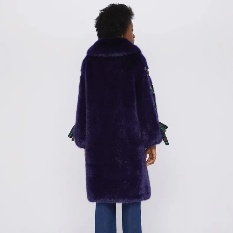 Shrimps Judy Faux Fur Coat (Navy/Navy)