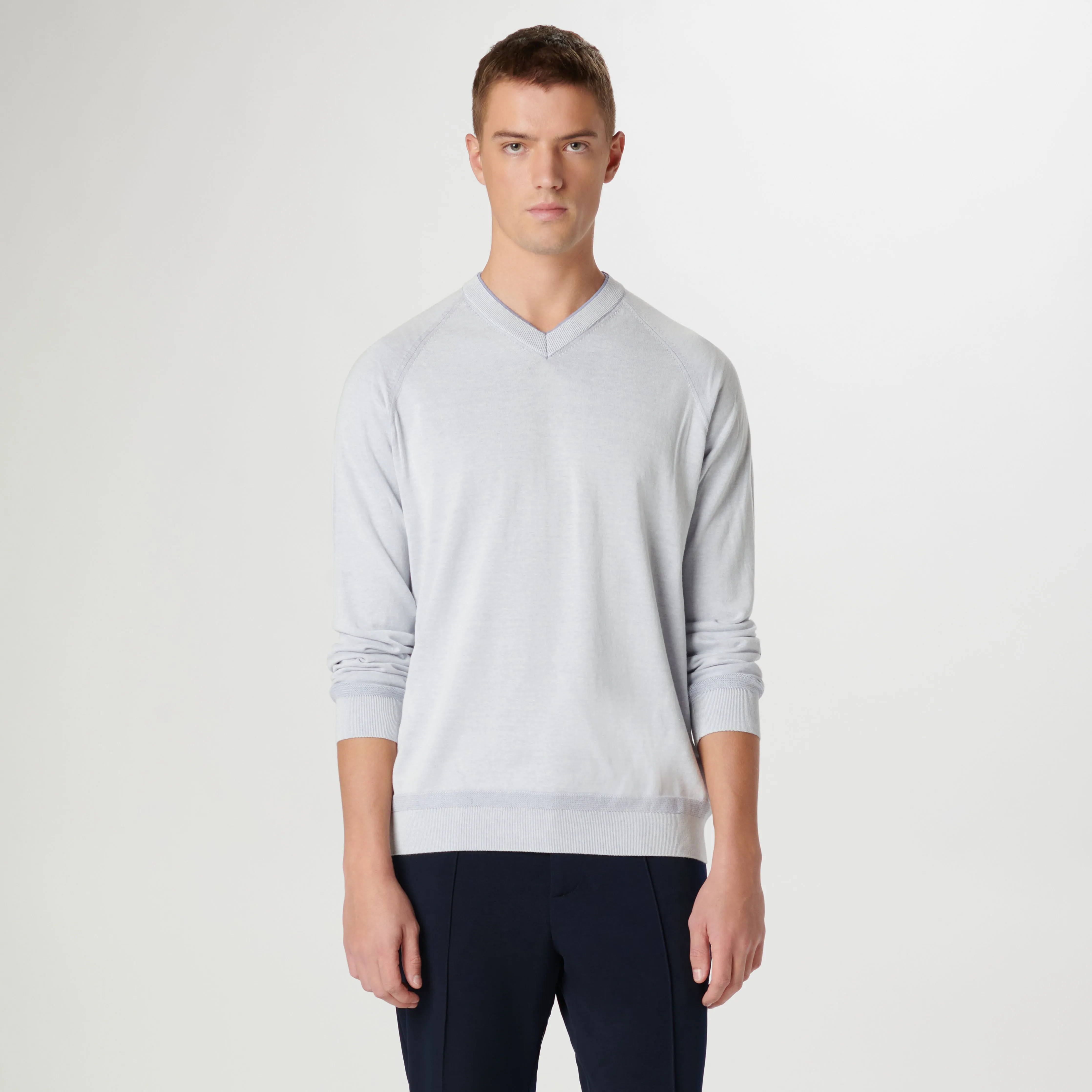 Solid V-Neck Sweater