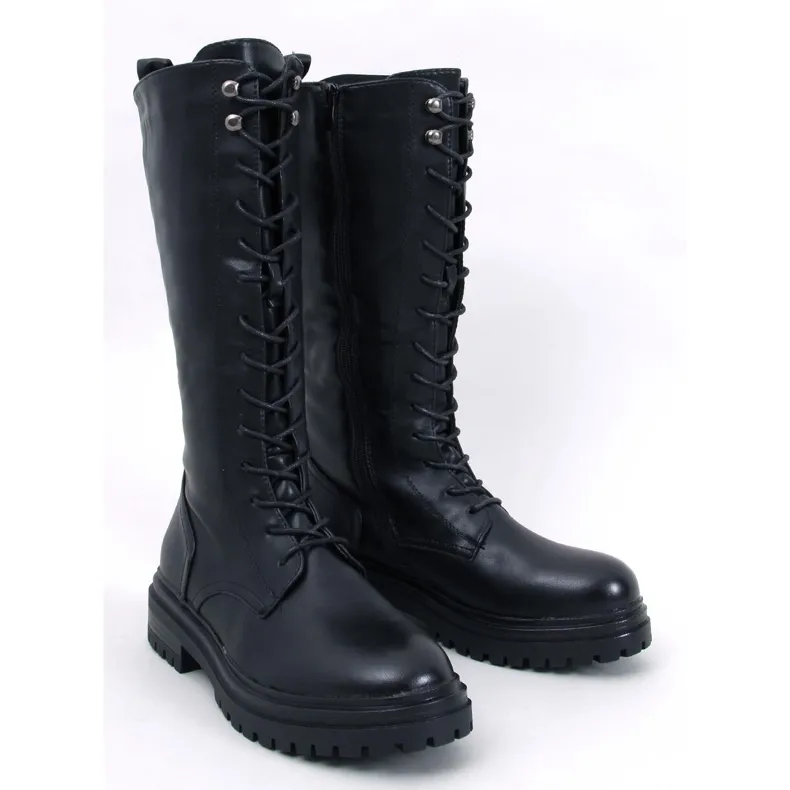 Spear Black lace-up boots